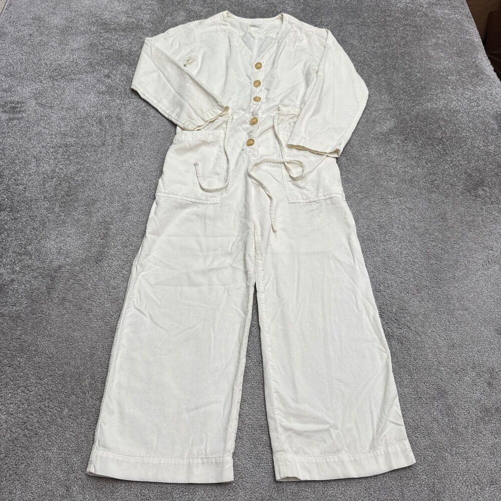 Velvet by Graham & Spencer Cream Wide-Leg Jumpsuit